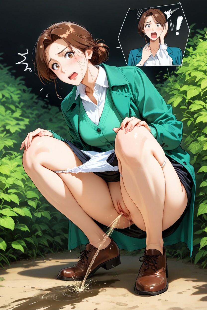 In The Bushes, Accurate Pussy, Green Cardigan Hentai AI Porn