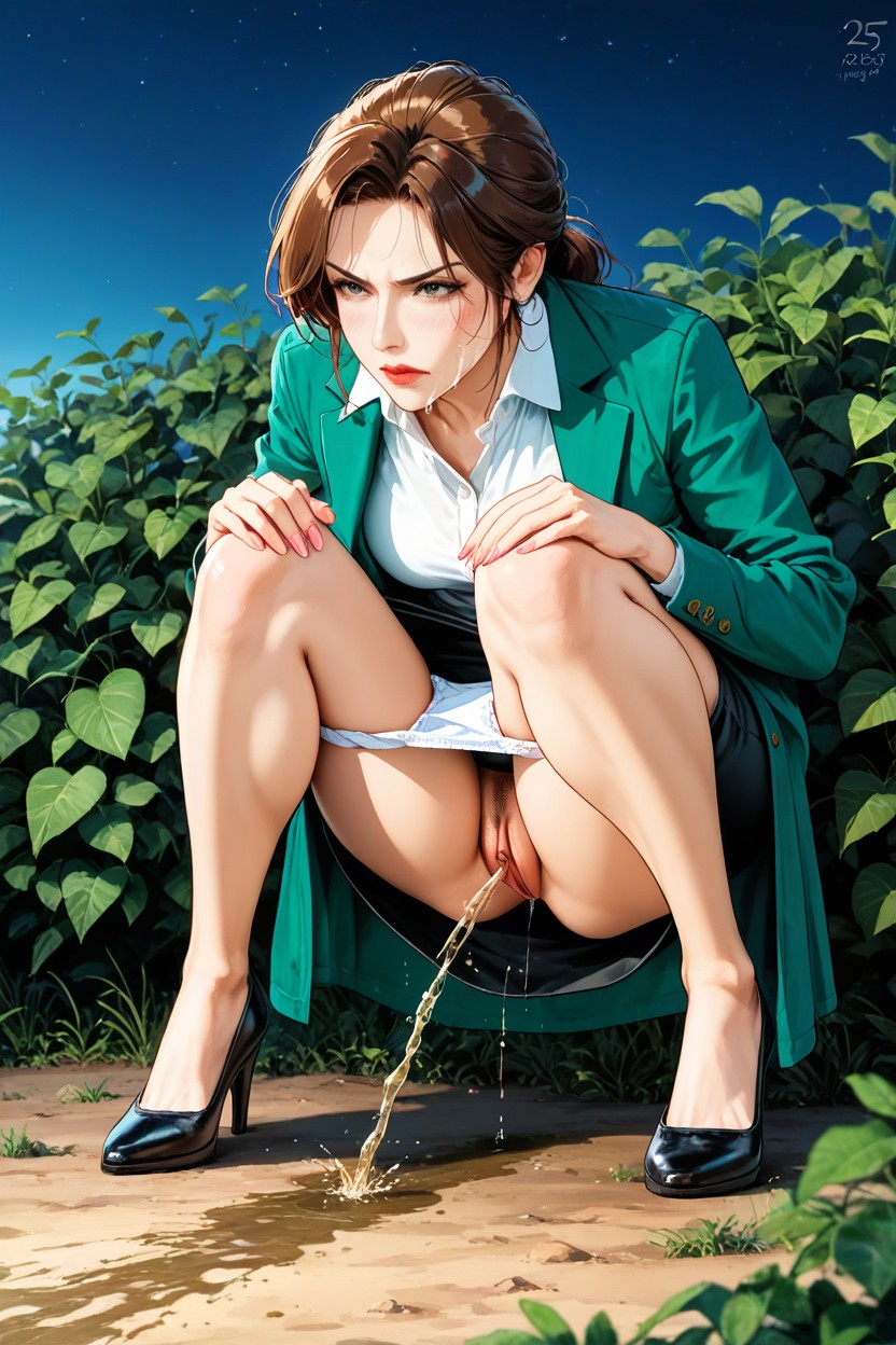 Knees Together Feet Apart, Lara Croft Teacher, Pussy Hentai AI Porn