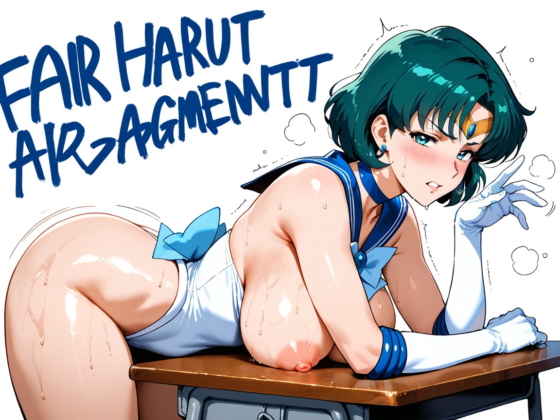 Arrogant Look, Side View, Sailor Mercury Outfit Hentai AI Porn
