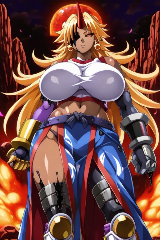 Red Sarong, Armor, Gold Hair Hentai AI Porn