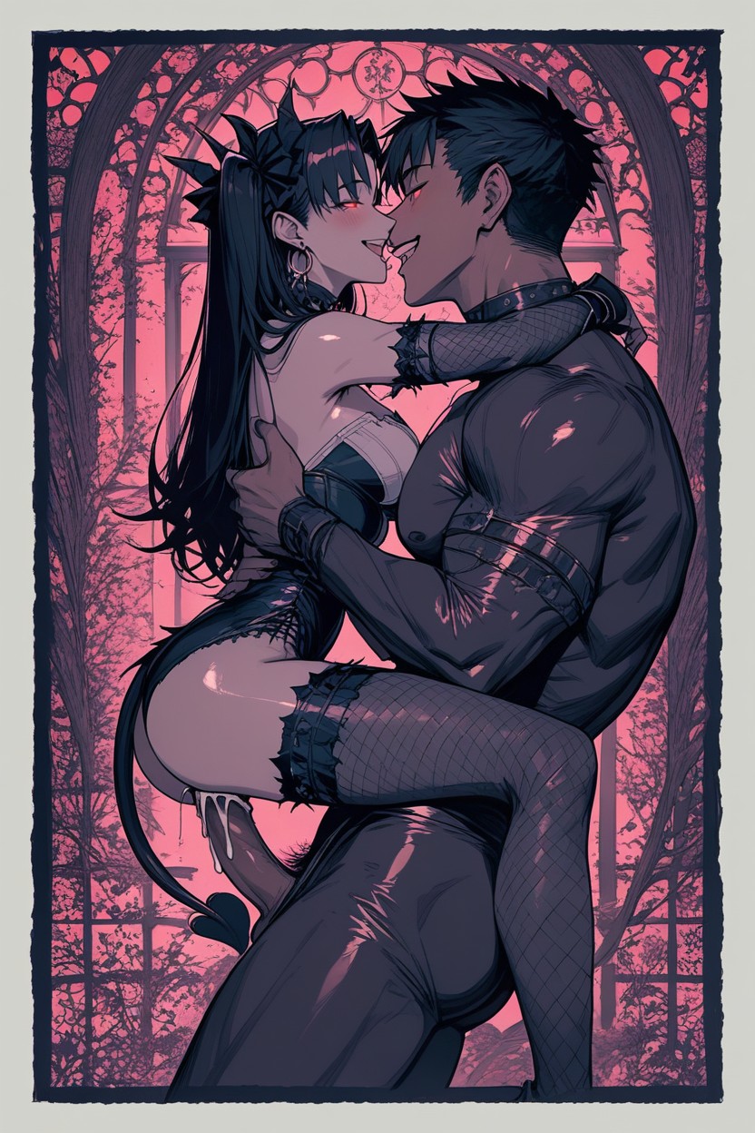 Laughing, She Is Licking His Neck, Creampie Hentai AI Porn