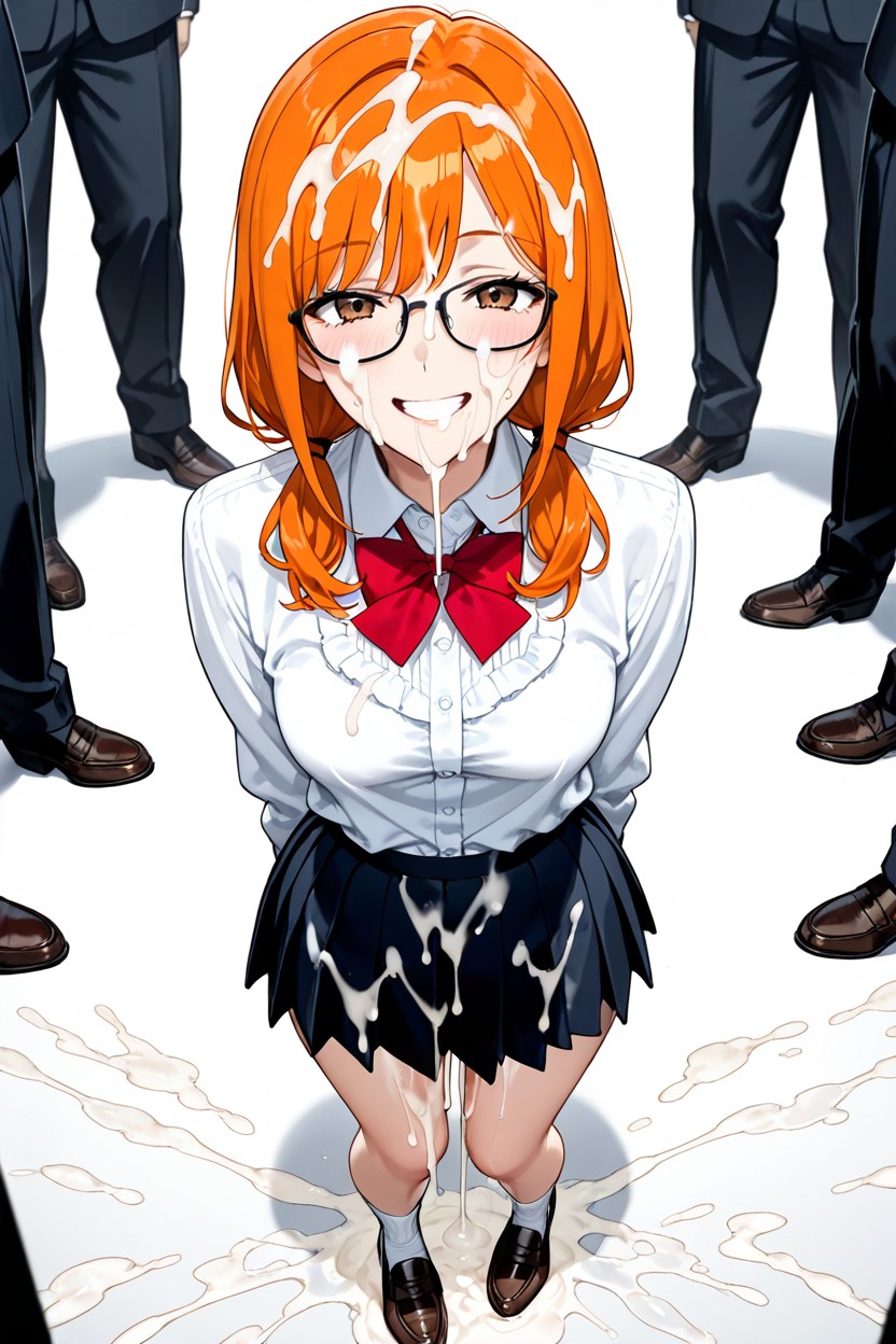 Extreme Cum On Thighs, Small Breasts, Standing Hentai AI Porn