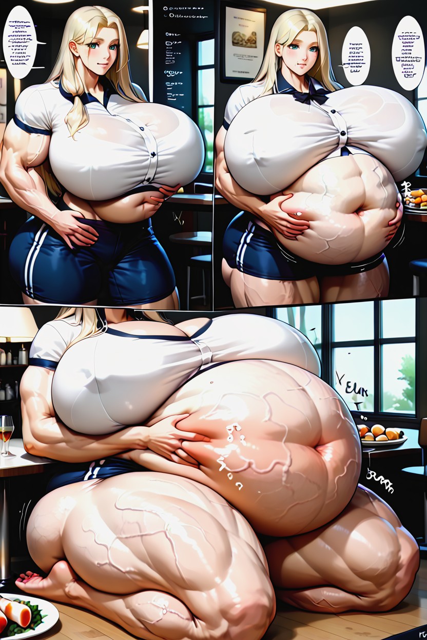 Muscle Expansion, Eating, Growth Progression Comic Hentai AI Porn