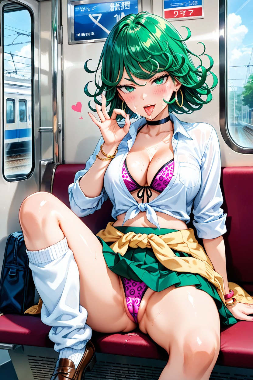 Girl, Drooling, Sitting On Bench Hentai AI Porn