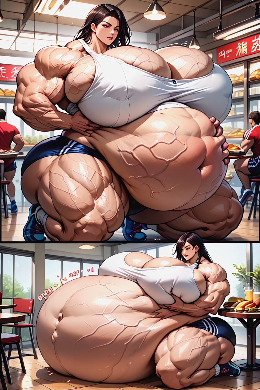 Muscle Expansion, Six Pack Abs, Messy Eating Hentai AI Porn