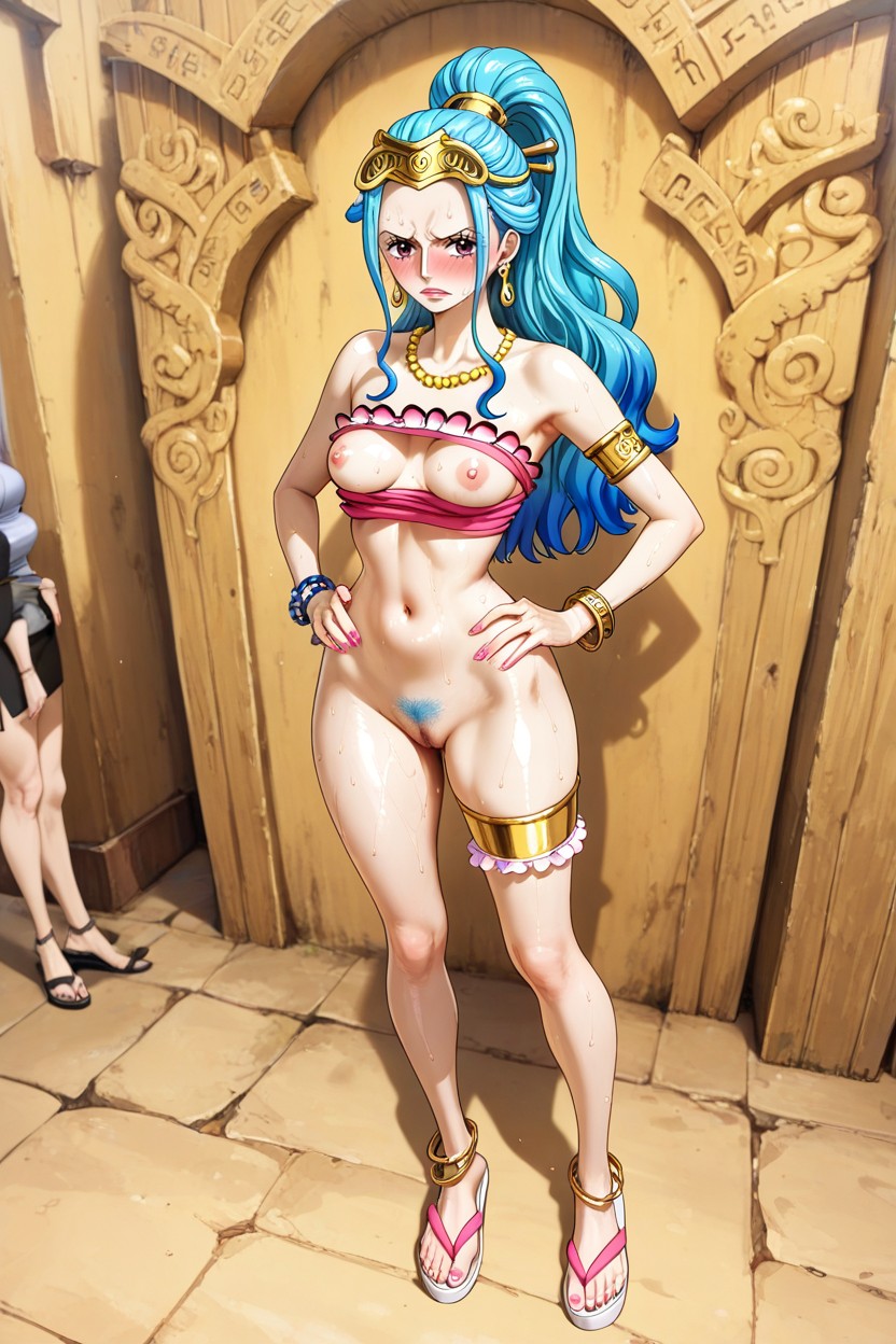 Boobs Out, Ponytail, Tiara Hentai AI Porn