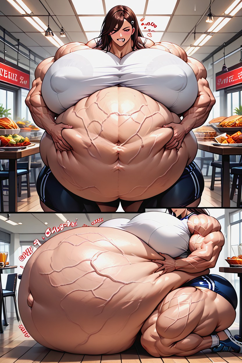 Huge Fat Ass, Messy Eating, Huge Full Belly Hentai AI Porn
