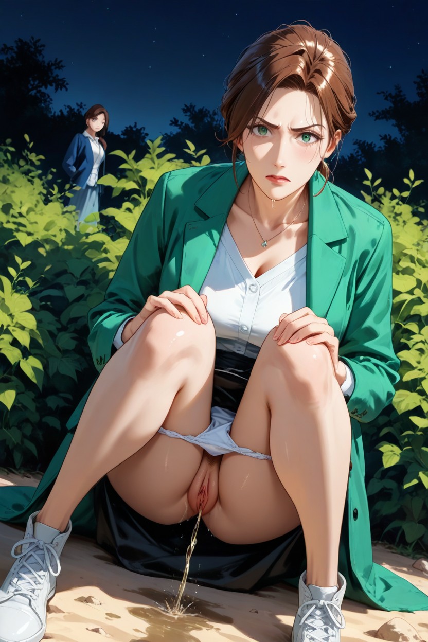 White Blouse, Urine Dripping Down, Alone In Frame Hentai AI Porn