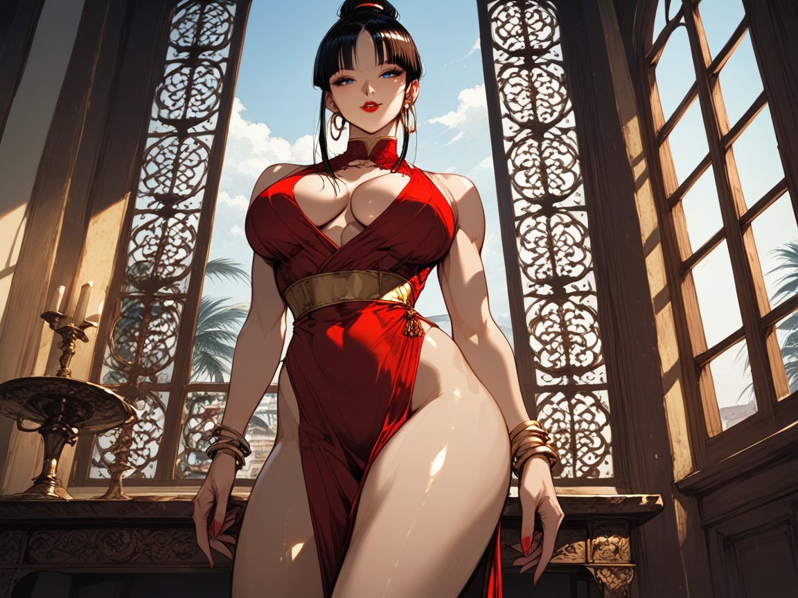 Rings, Wide Angle, Red Lipstick Hentai AI Porn