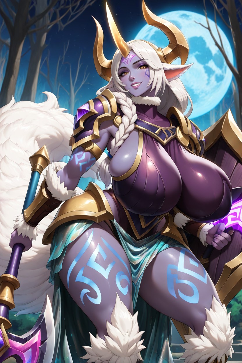 Forearm Armor, White Fluffy Fur On Neck, "sophitia Alexandra From Soul Calibur" Hentai AI Porn