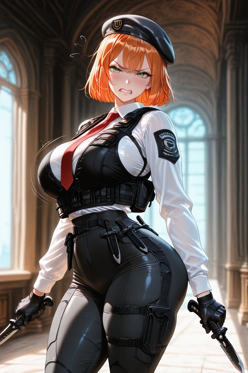 Rating_explicit, Ultra Detail, Wielding Two Tactical Knives Hentai AI Porn