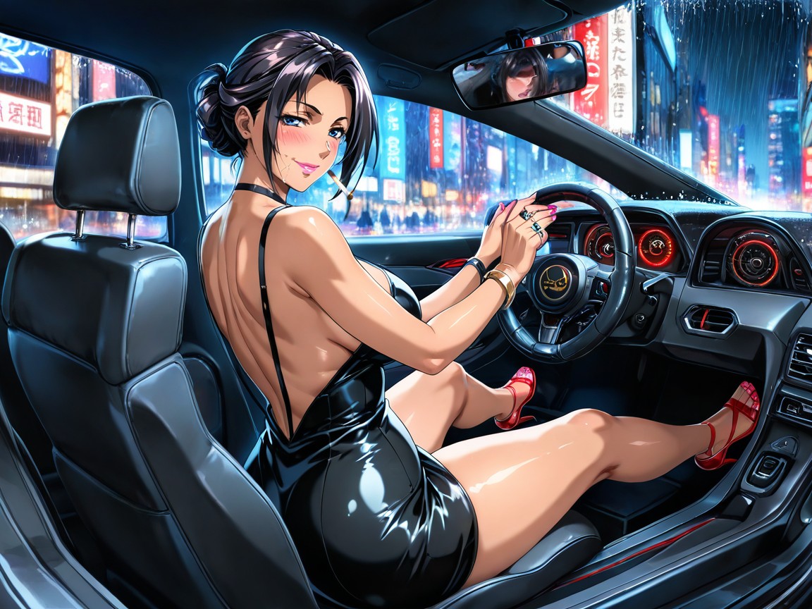 Perfect Fit Body, Raining, Tanned Skin Hentai AI Porn