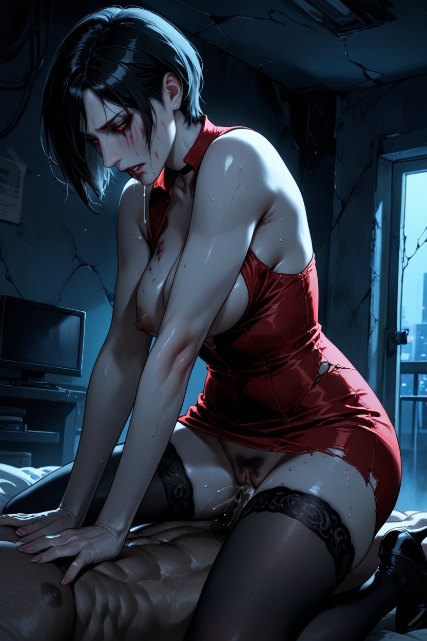 Ropa Rasgada, Bare Shoulders, Bending Forward Hentai IA