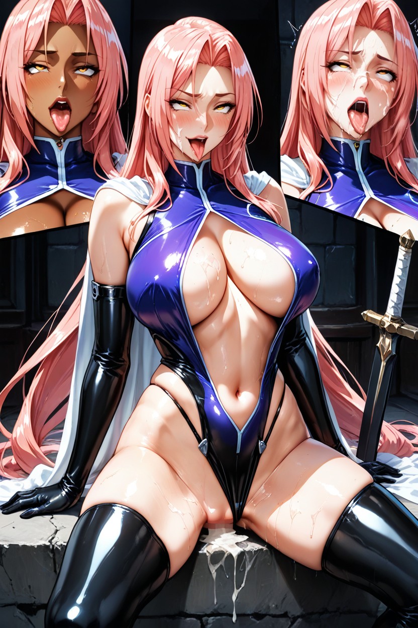 High Collar, White Taimanin Ingrid Latex Suit, Hideous Church Hentai AI Porn