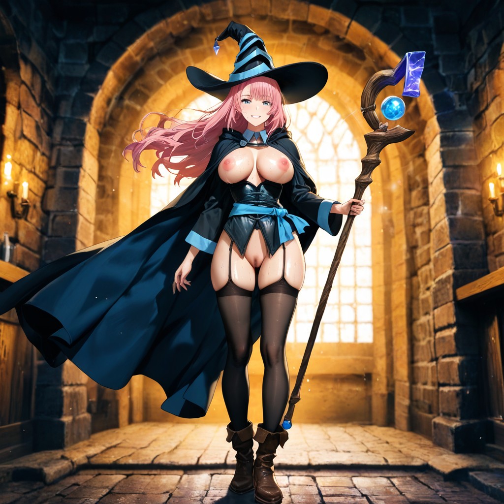 Pink Breast Nipples Visible Under Clothes, Hard Shadow, Blushed Face Hentai AI Porn