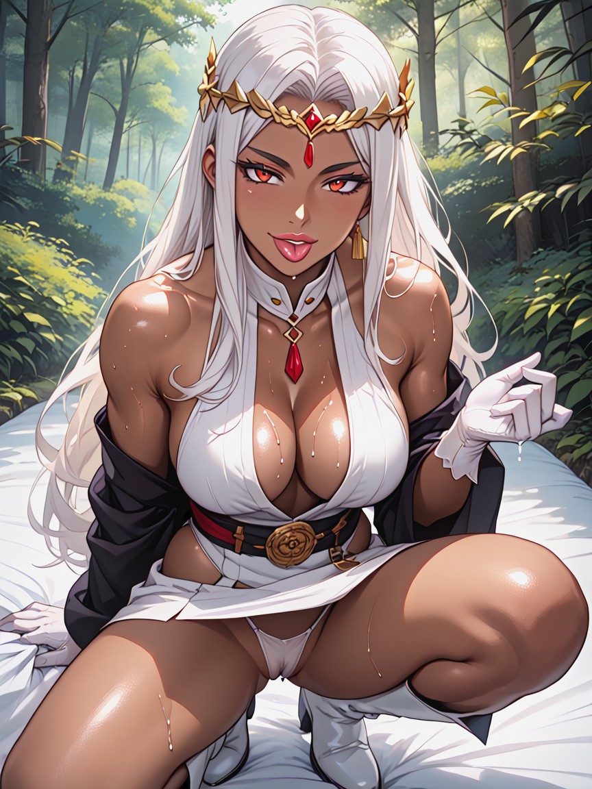 Pubic Hair, Vista Lateral, White Thong Hentai IA