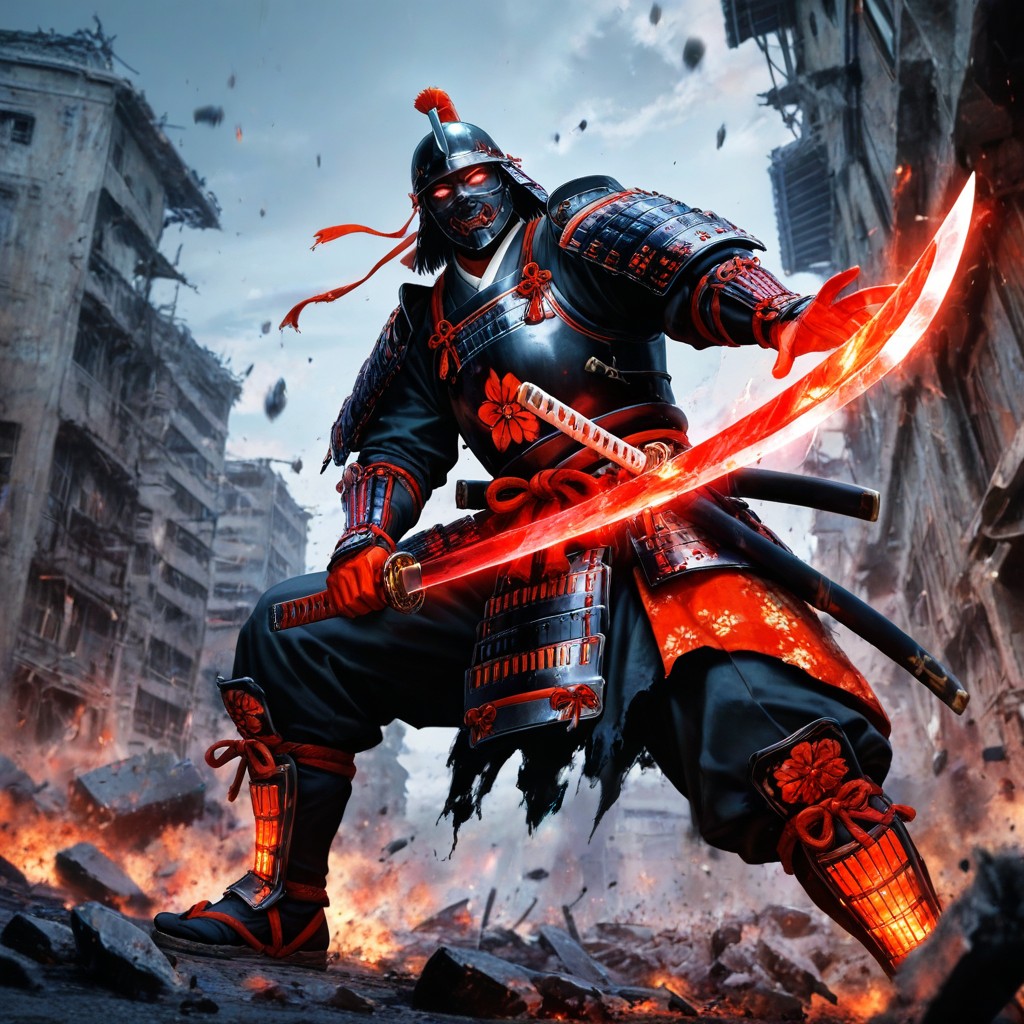 Full Shot, Blockbuster Action Movie Aesthetics, Explosive Hentai KI Porno