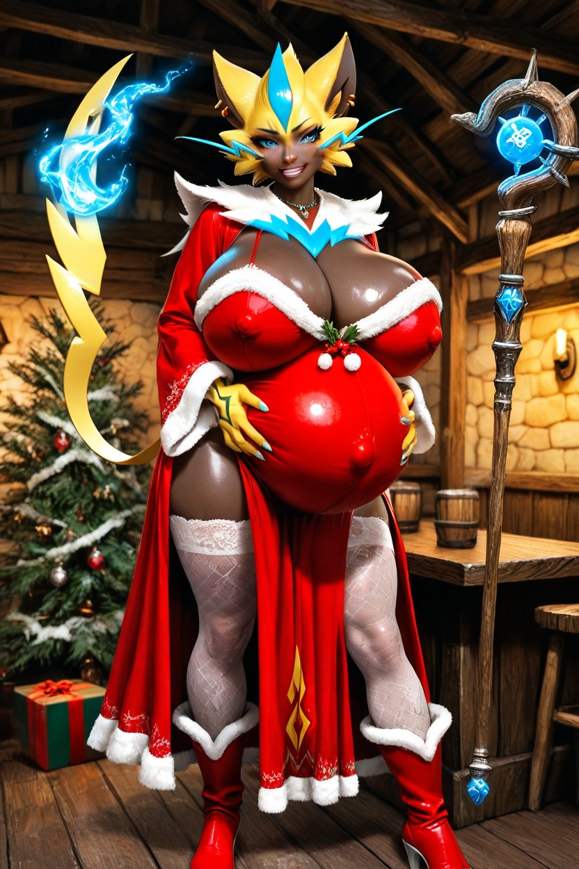 Wooden Furniture, Red Slutty Dress, Zeraora Pokemon Hentai IA