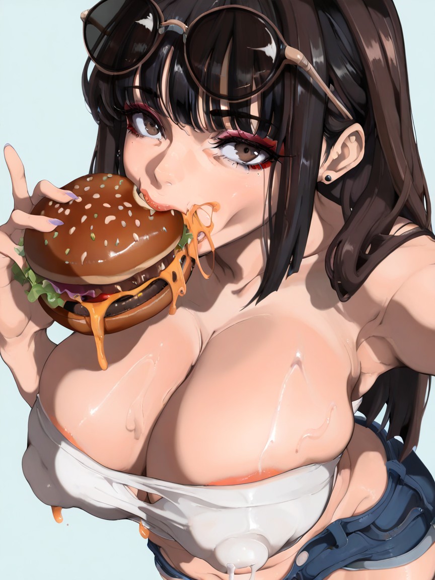 Close Up To Face Angle, Mamimi Art-style, Belly Baring Hentai AI Porn