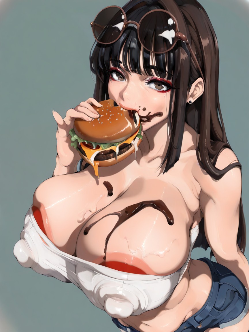 Chest-length Hair, Belly Baring, Beautiful Waist Hentai AI Porn