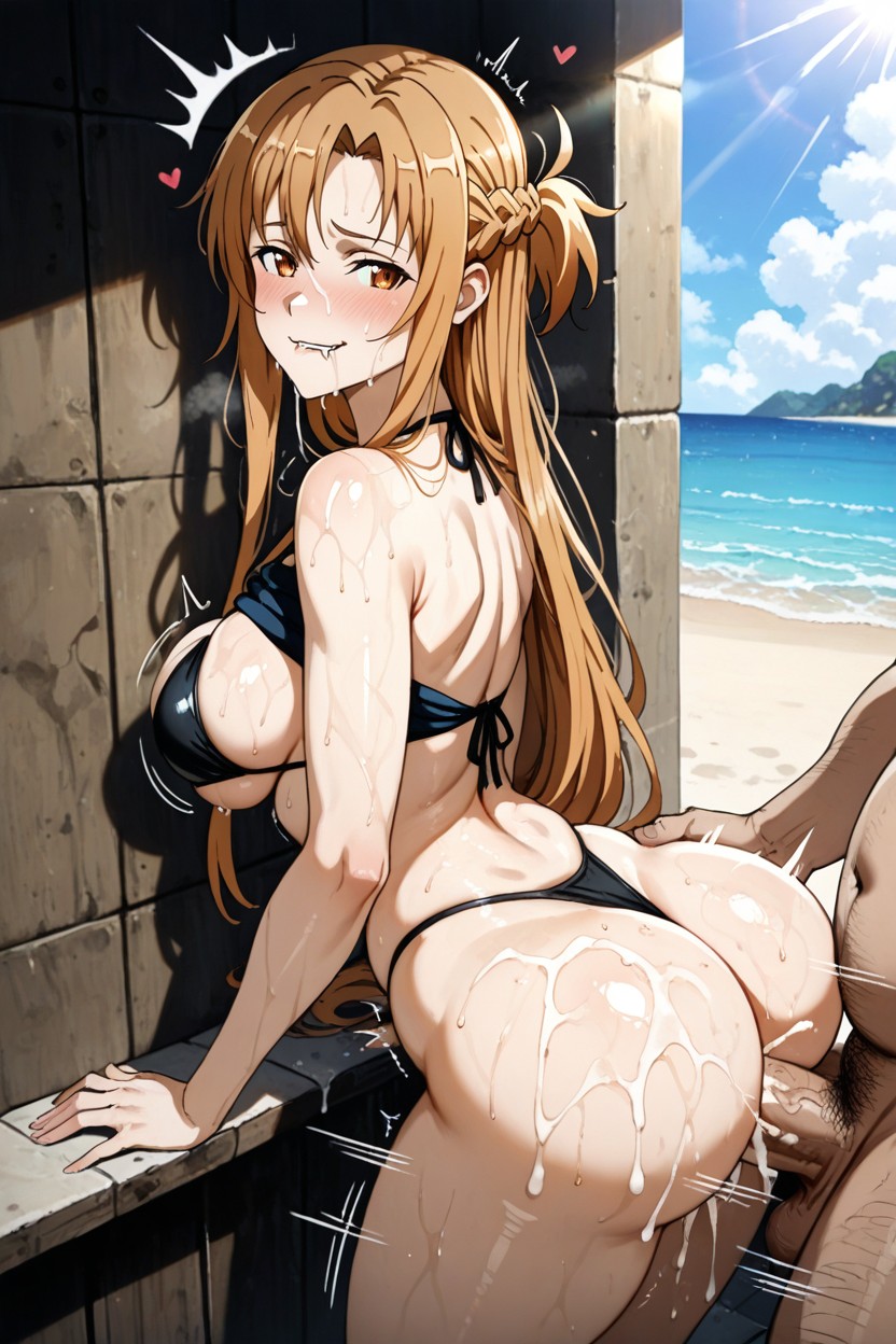 Firm Breasts, Beach Bathroom, Bust Shot Hentai AI Porn