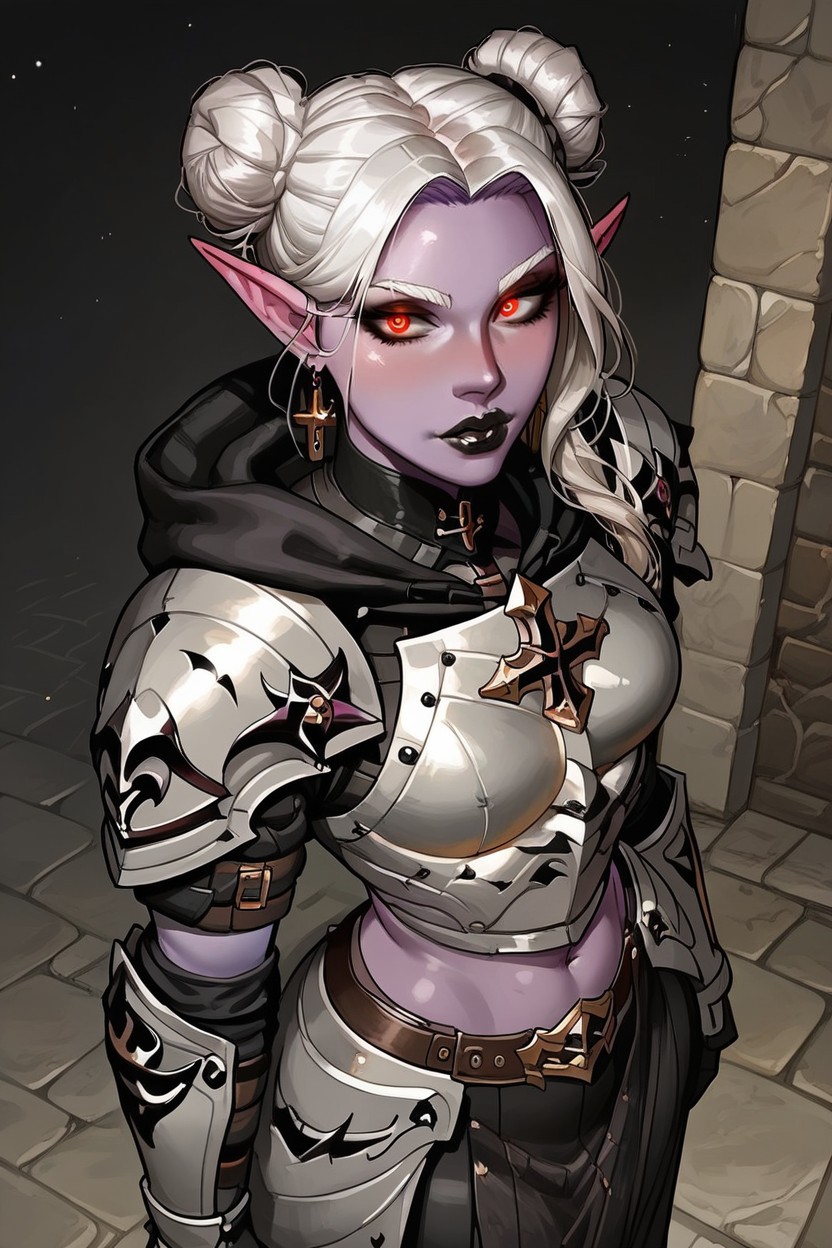 Red Eyes, Elf Ears, Dark Night Hentai AI Porn