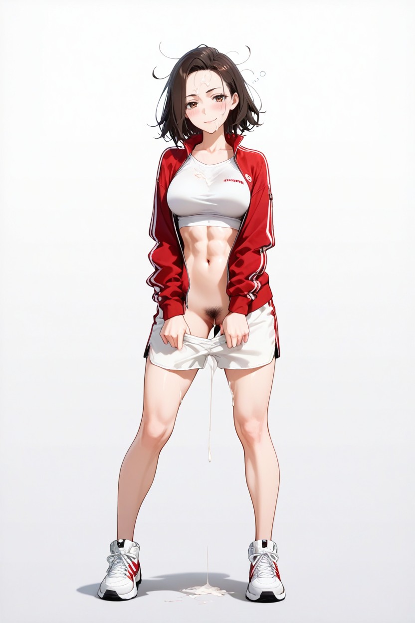 En Forma, De Pie, Spiky Hair Hentai IA