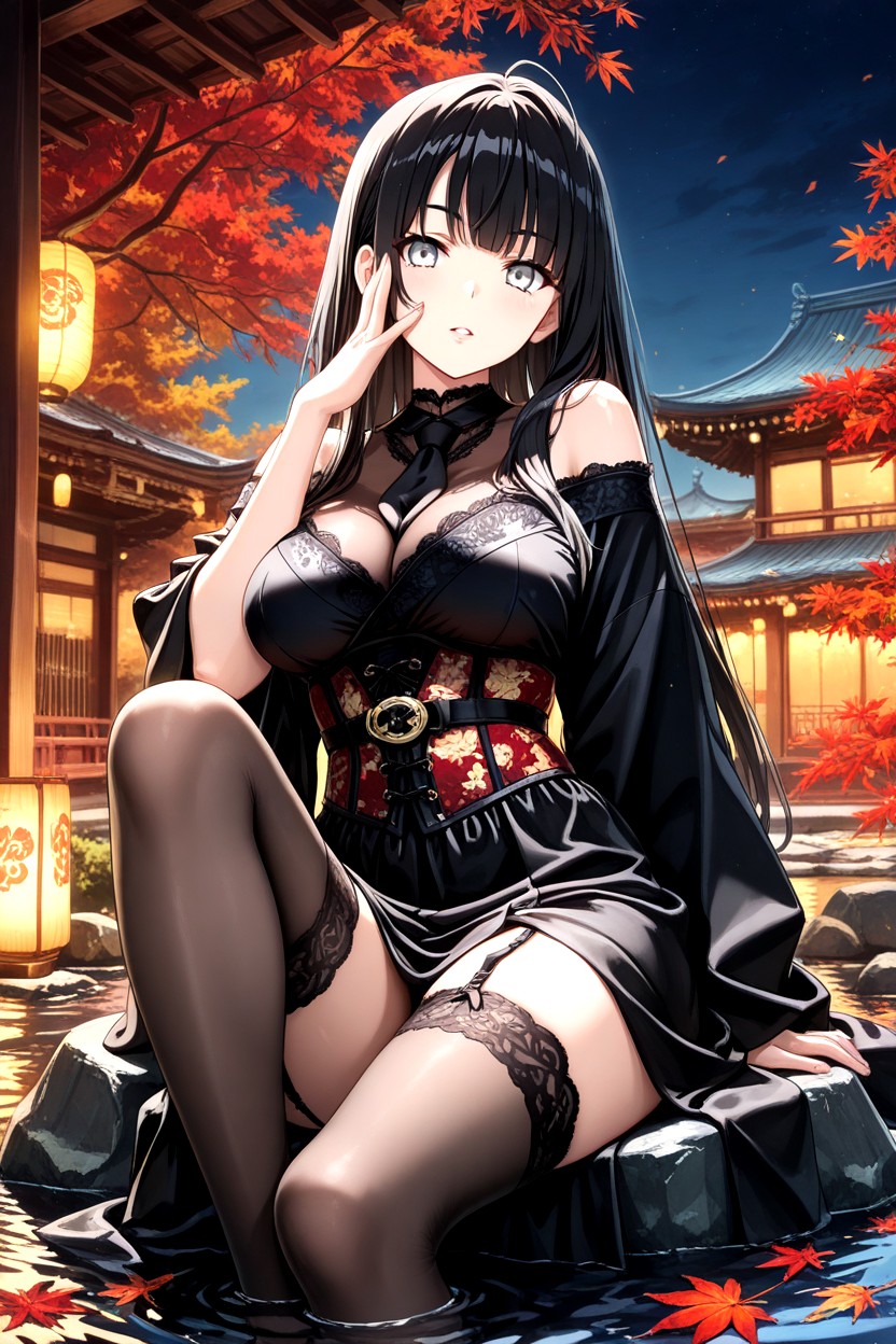 Steam, Skin Gloss, Garter-style Design Elements Hentai AI Porn