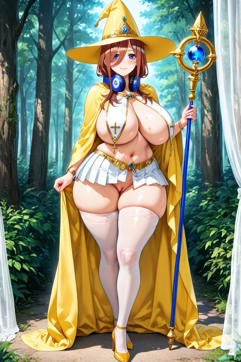 White Stockings, Happy, Yellow Cape Hentai AI Porn