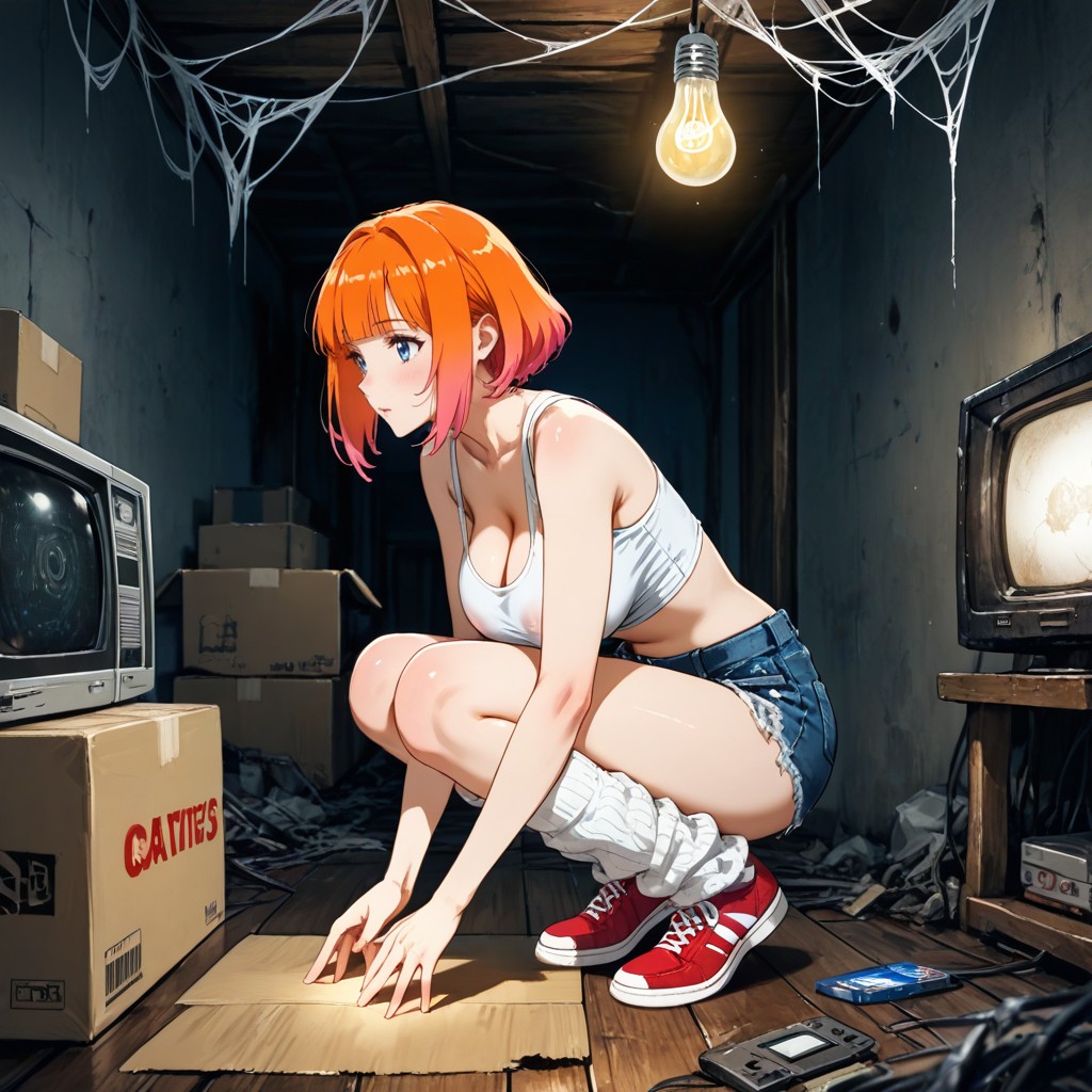 Spider Webs, Short Length, Old Electronics Hentai AI Porn