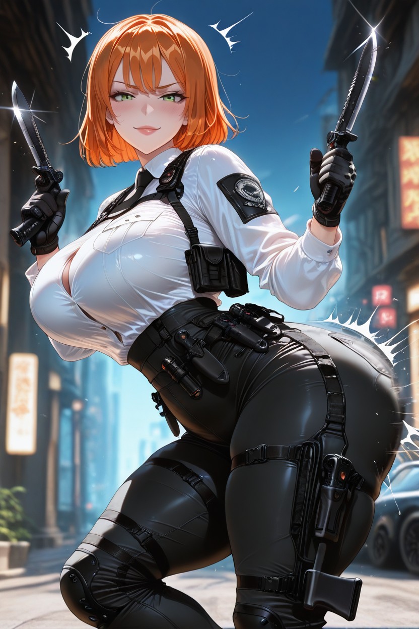 Knee Shot, Wide Hips, Cinematic Lighting Hentai AI Porn