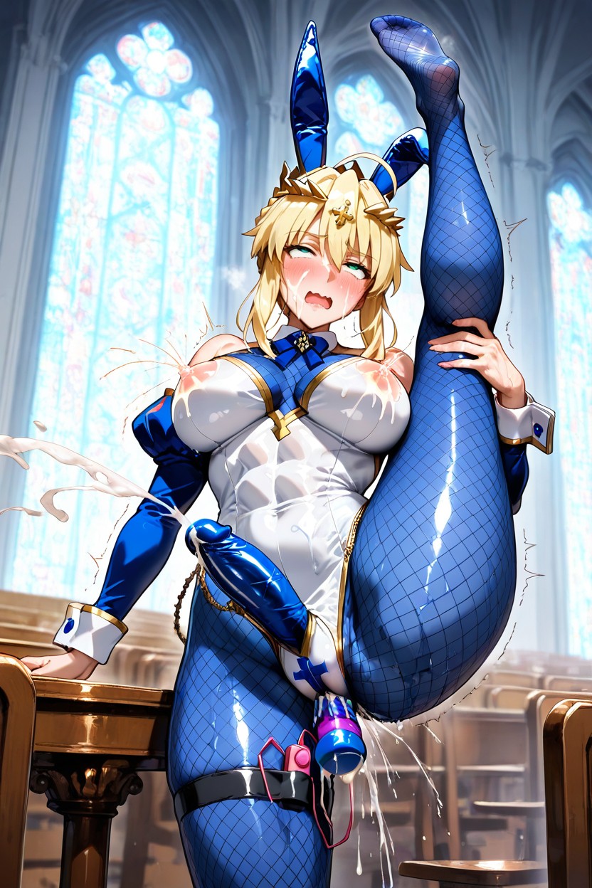Cross Pattern, Shooting Cum From Penis, Muscular Thighs Hentai AI Porn