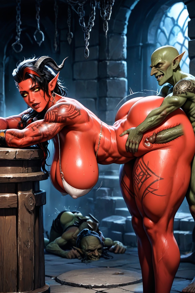 Red Skin, Massive Breasts, Extremely Large Ass Hentai AI Porn