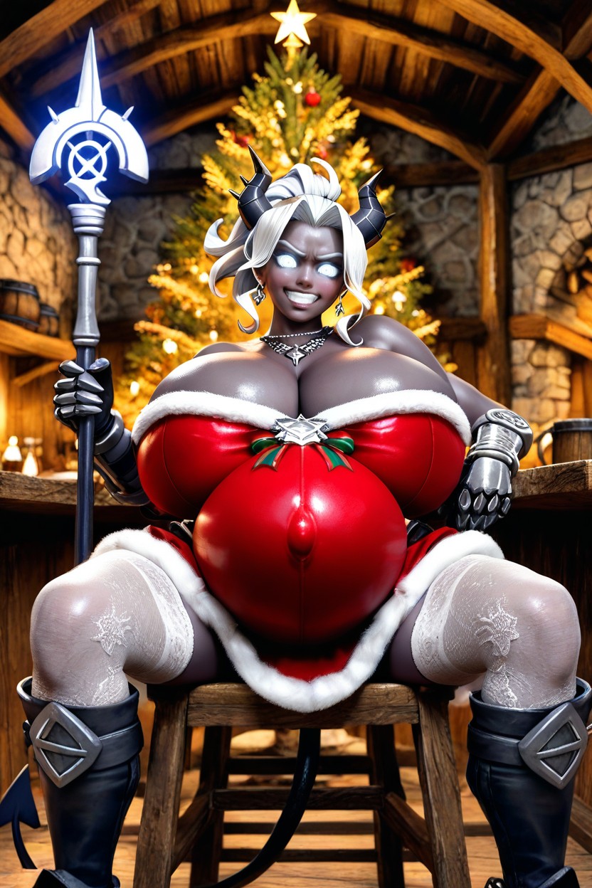 Thick Lips, Demon Tail, White Glowing Eyes Hentai AI Porn