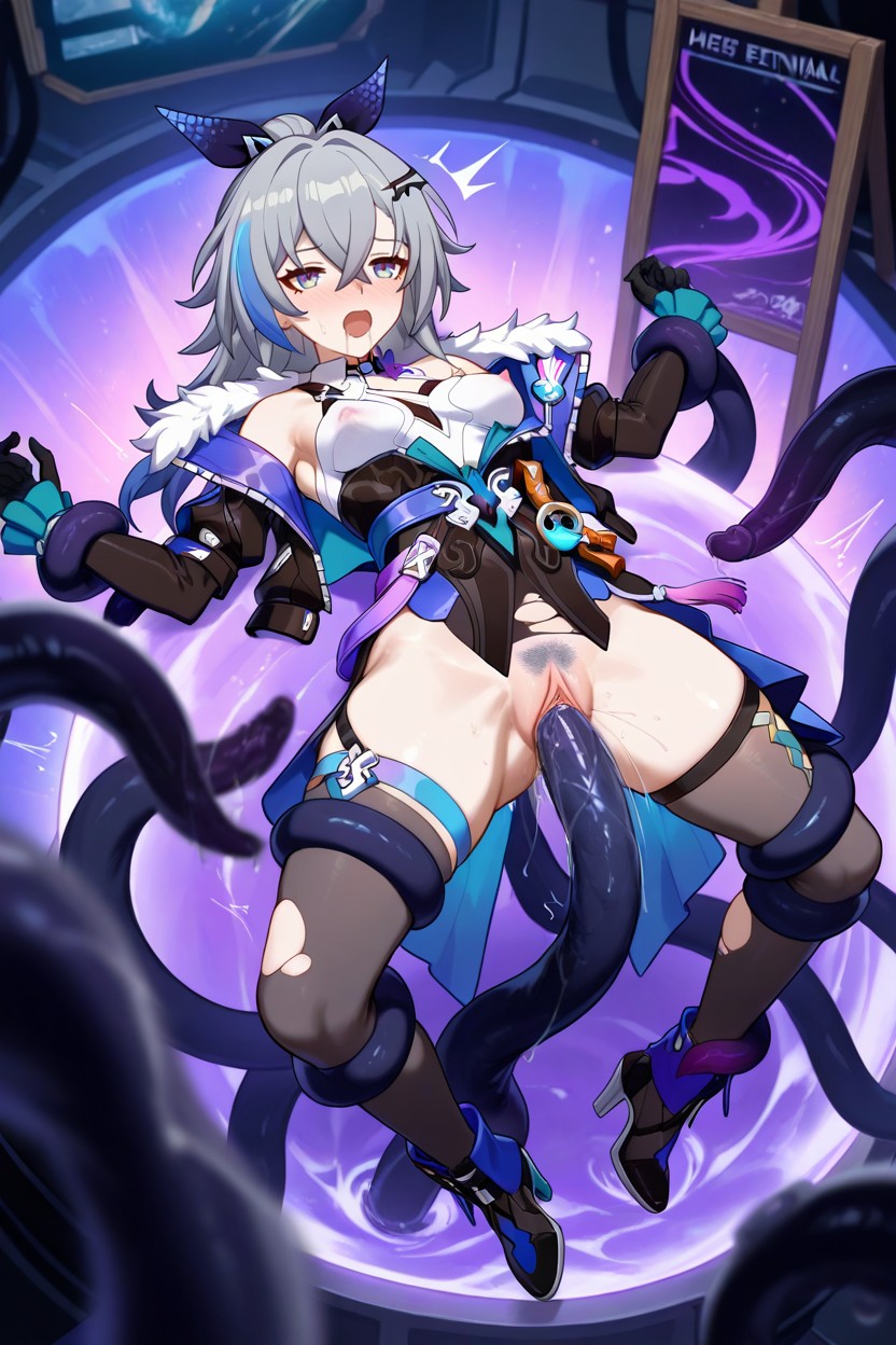 Movements In Her Most Intimate Areas, With Thigh Gap On Display Heavy Blush Colors Her Cheeks, Small Ass Hentai AI Porn
