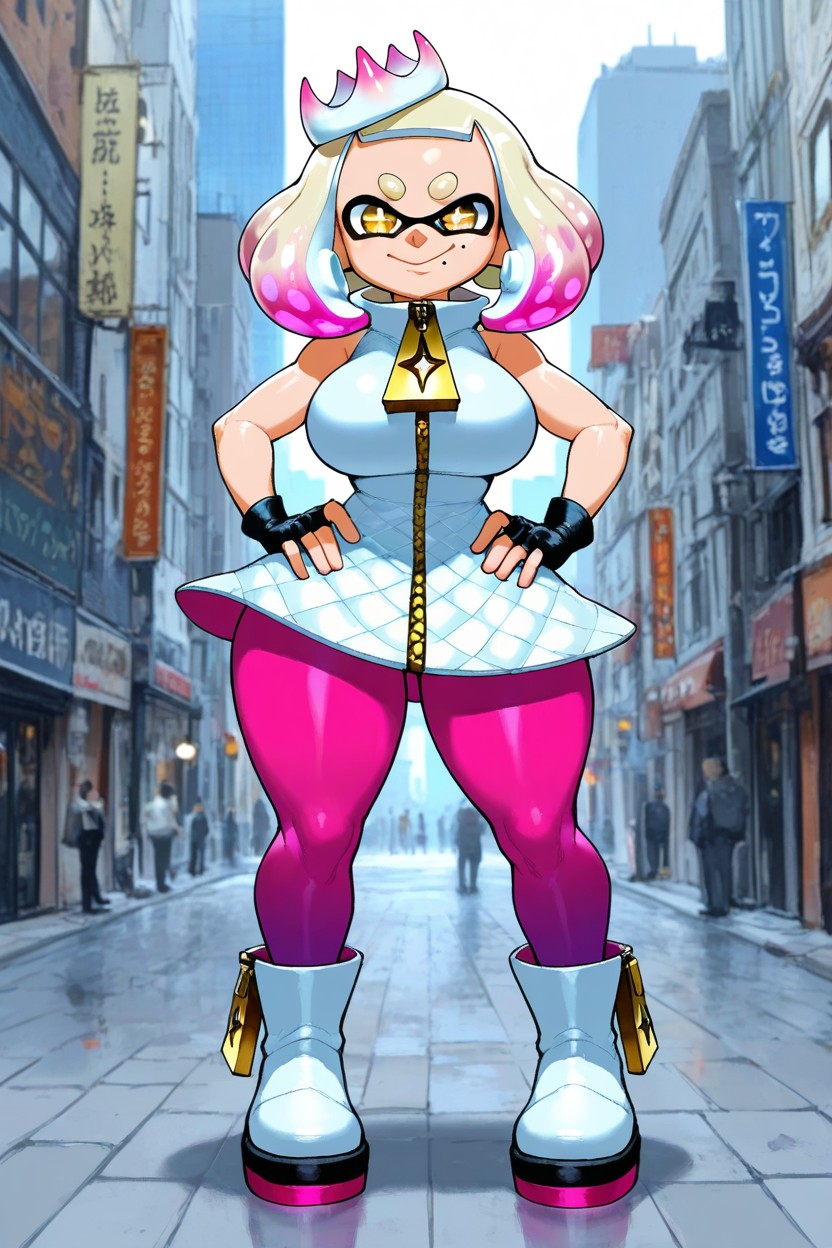 New York, Thick Eyebrows, White Hair Hentai AI Porn