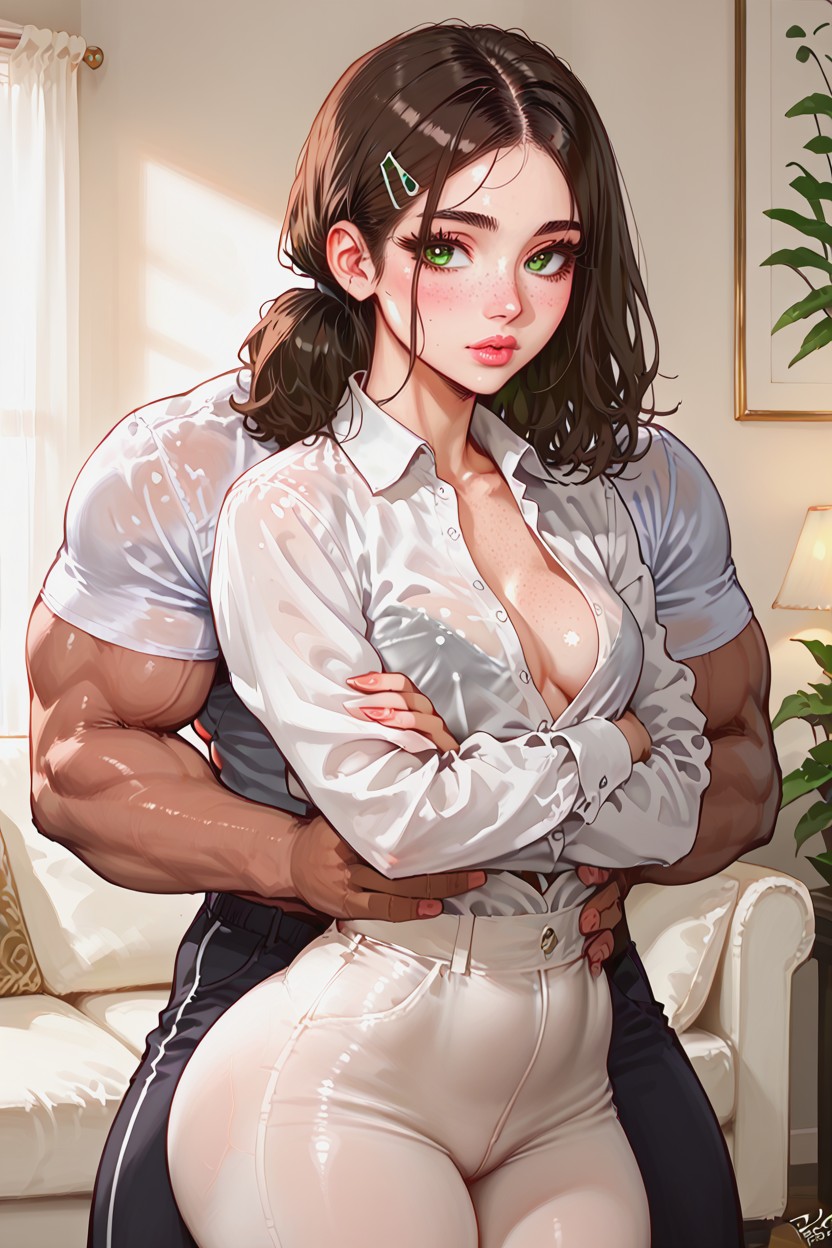 Round Face, Open Eyes, Snatched Waist Hentai AI Porn