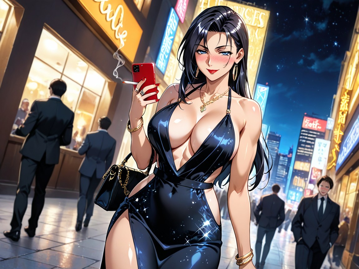 Fit, Black Dress, Rounded Ass Hentai AI Porn