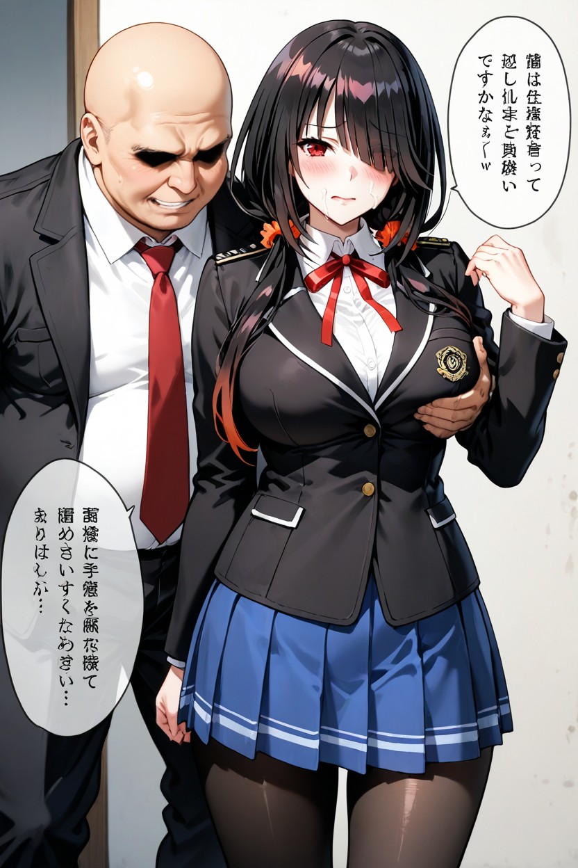 Girl, Black Hair, Black Pantyhose Hentai AI Porn