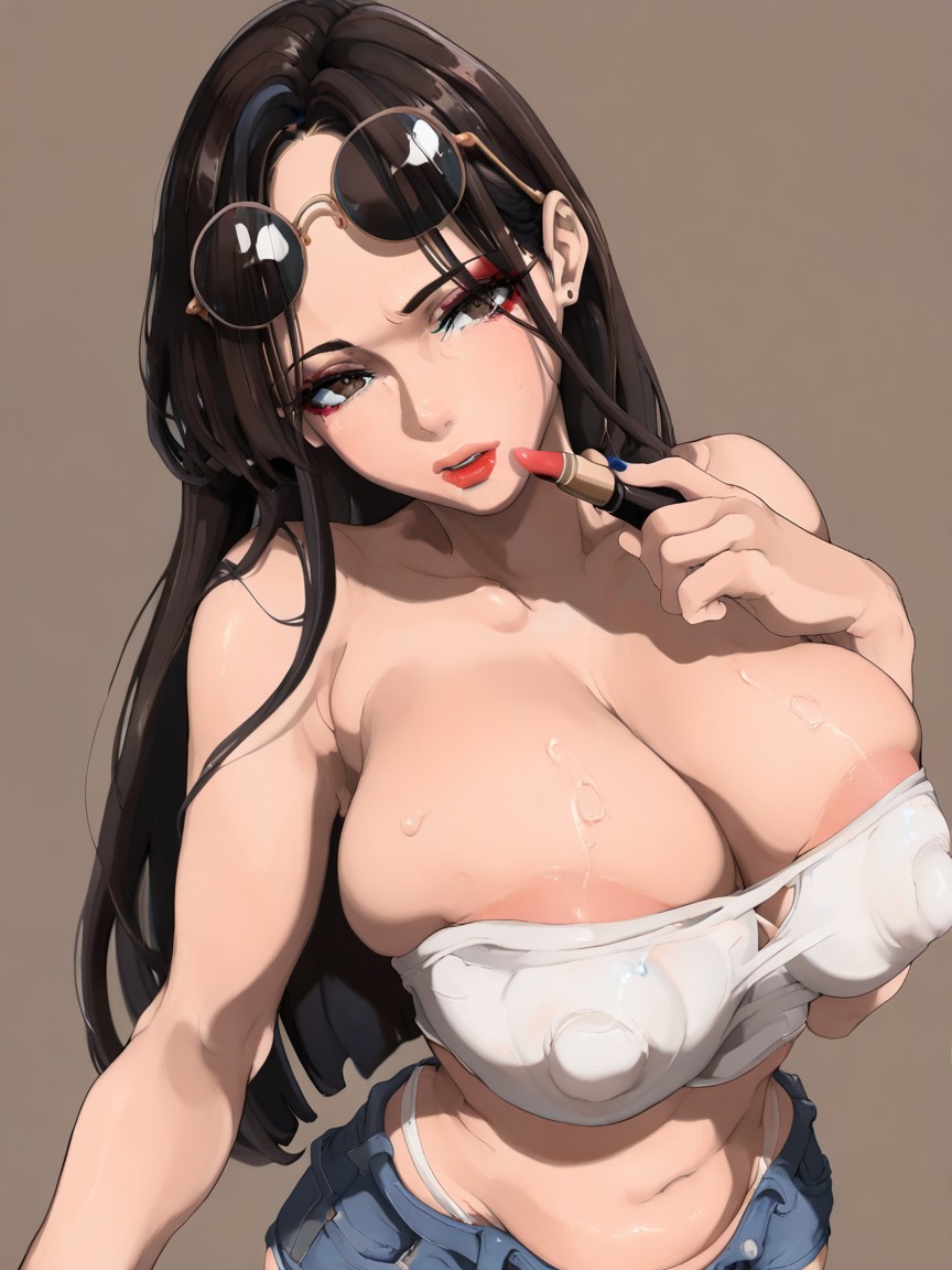 Side View, Beautiful Waist, Dark Brown Eye Hentai AI Porn