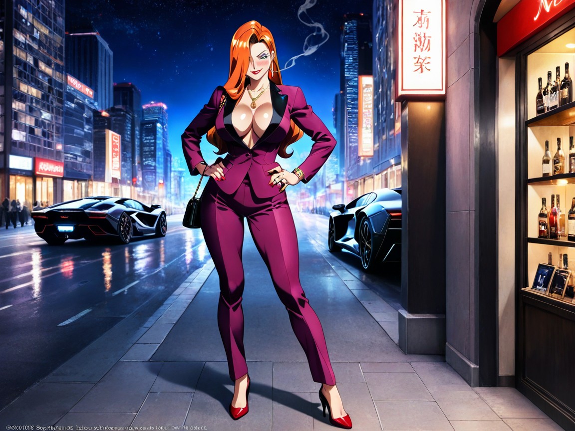 Outside, In Front Of A Hotel, Hands On Hips Hentai AI Porn