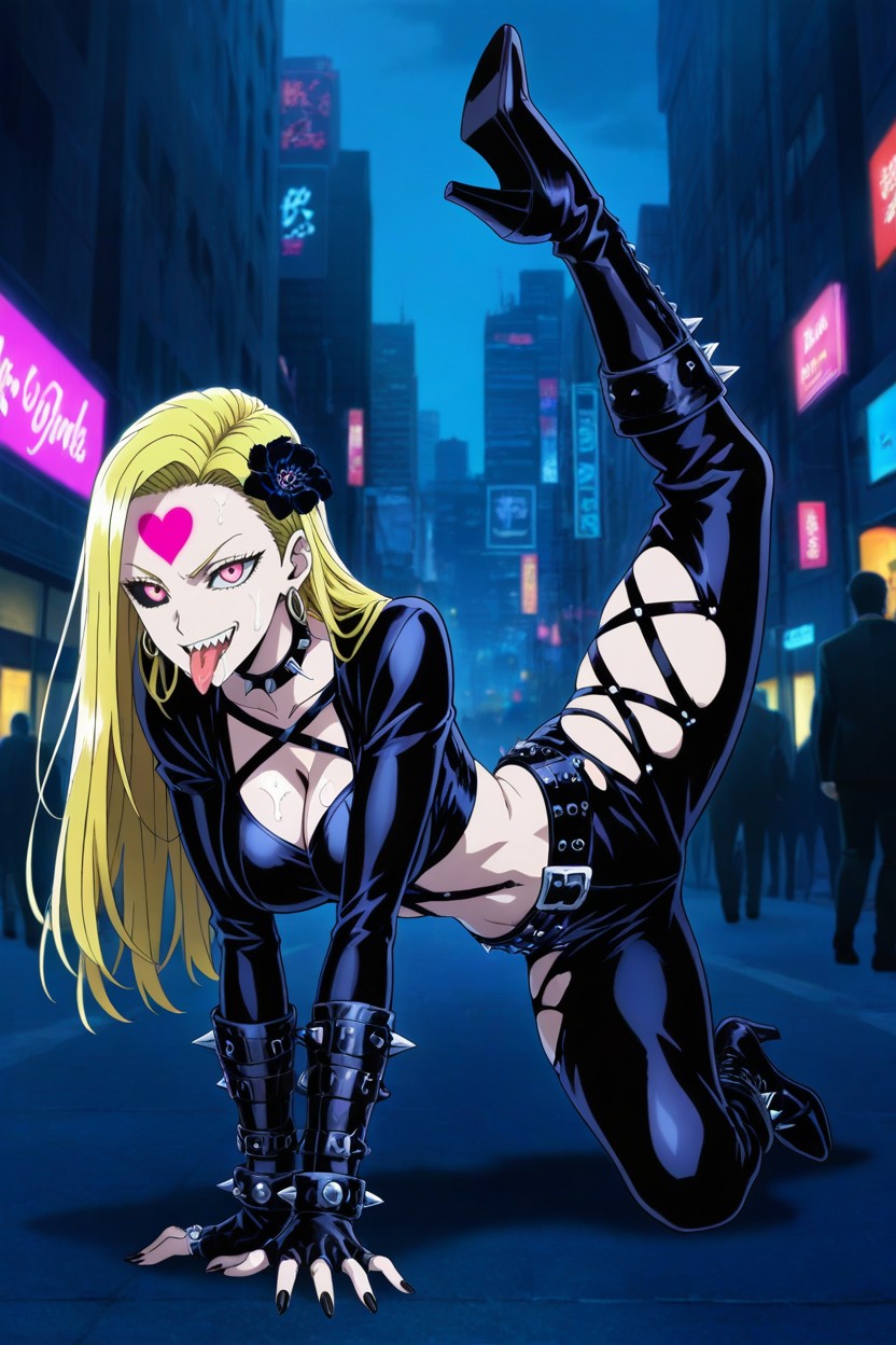 Long Blonde Hair, Japanese Anime Qualityofficial Art Style, Flexible Hentai AI Porn