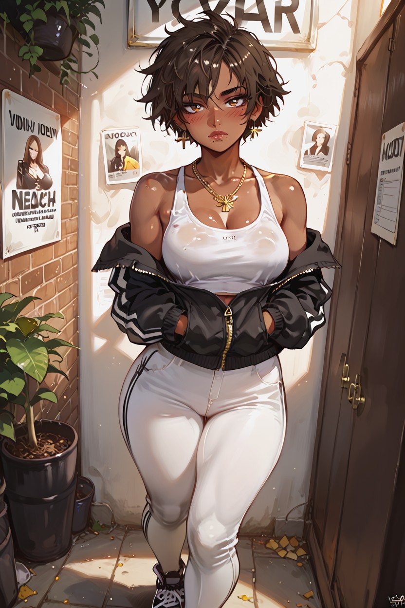Exposed Shoulders, Messy Hair, 25+ Hentai AI Porn