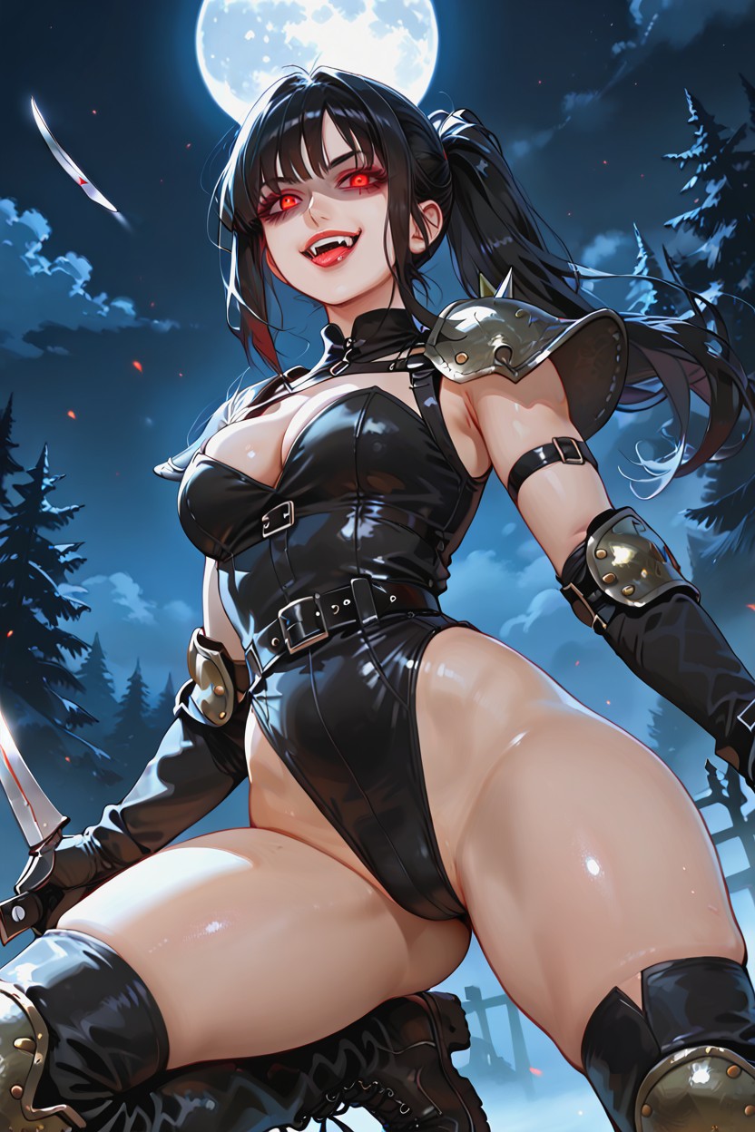Night, Flying Pose, Feminine Hentai AI Porn