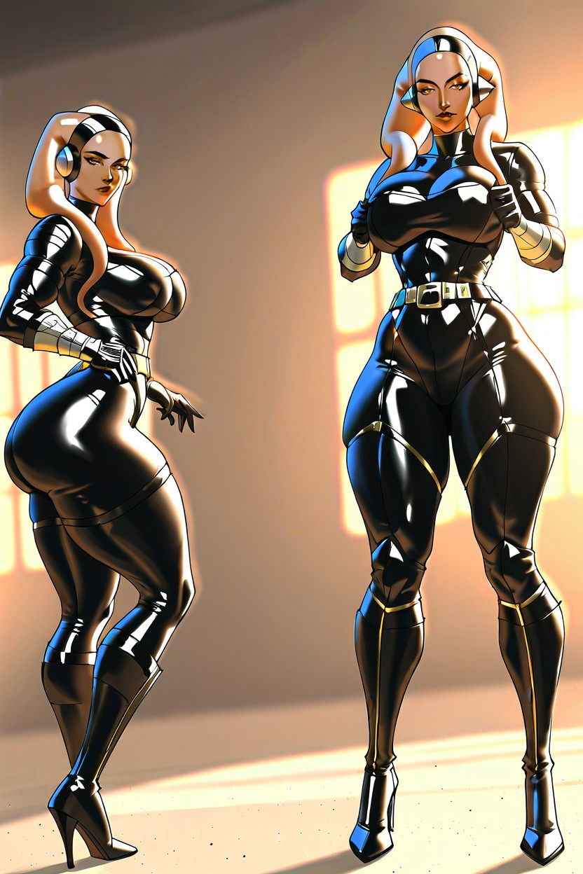 Thigh High Armored Boots, Thick Ass, Extremely Perfect Thick Thighs Hentai AI Porn