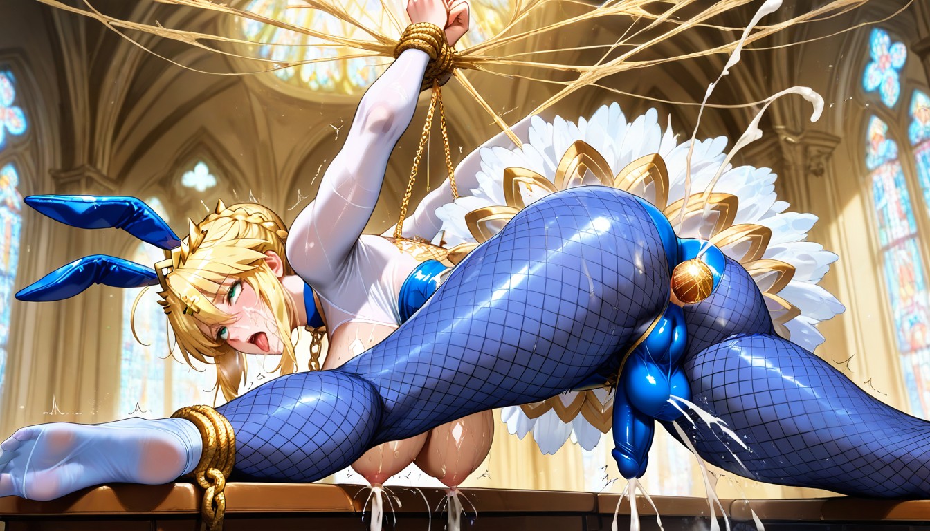 Showing Feet, Laying, Artoria Pendragon Lancer From Fate Grand Order Hentai AI Porn