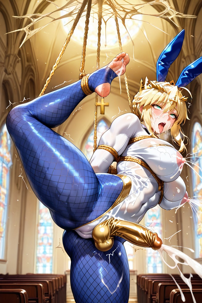 Cameltoe, Arms And Leg Bound Behind Her Back, Fit Hentai AI Porn