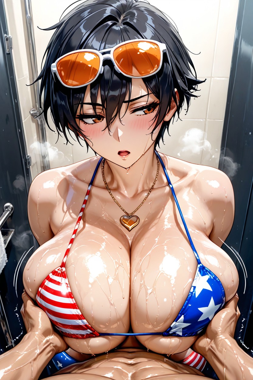 Tomboy, American Flag Stockings, Perfect Hourglass Body Hentai AI Porn