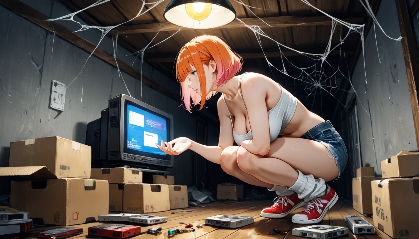 Side View, 18+, Red Sneakers Hentai AI Porn