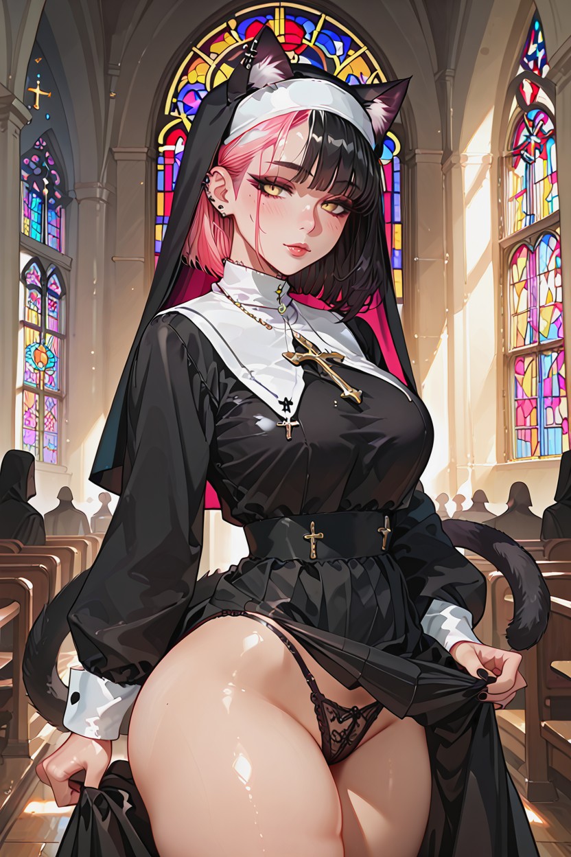 Black Ears, Nun, Pixie Hentai AI Porn
